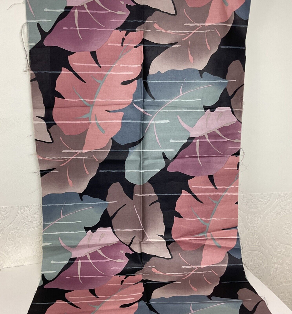 Fabricut Tropical leaf print drapery fabric panel 22″ x 56″