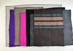 Mixed Lot of Wool and Wool Blend Fabric Scraps Multiple Colors