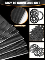 Kalolary Carbon Fiber Sheet 200 X 300 X4 MM,3K Real Carbon Fiber Board Plate