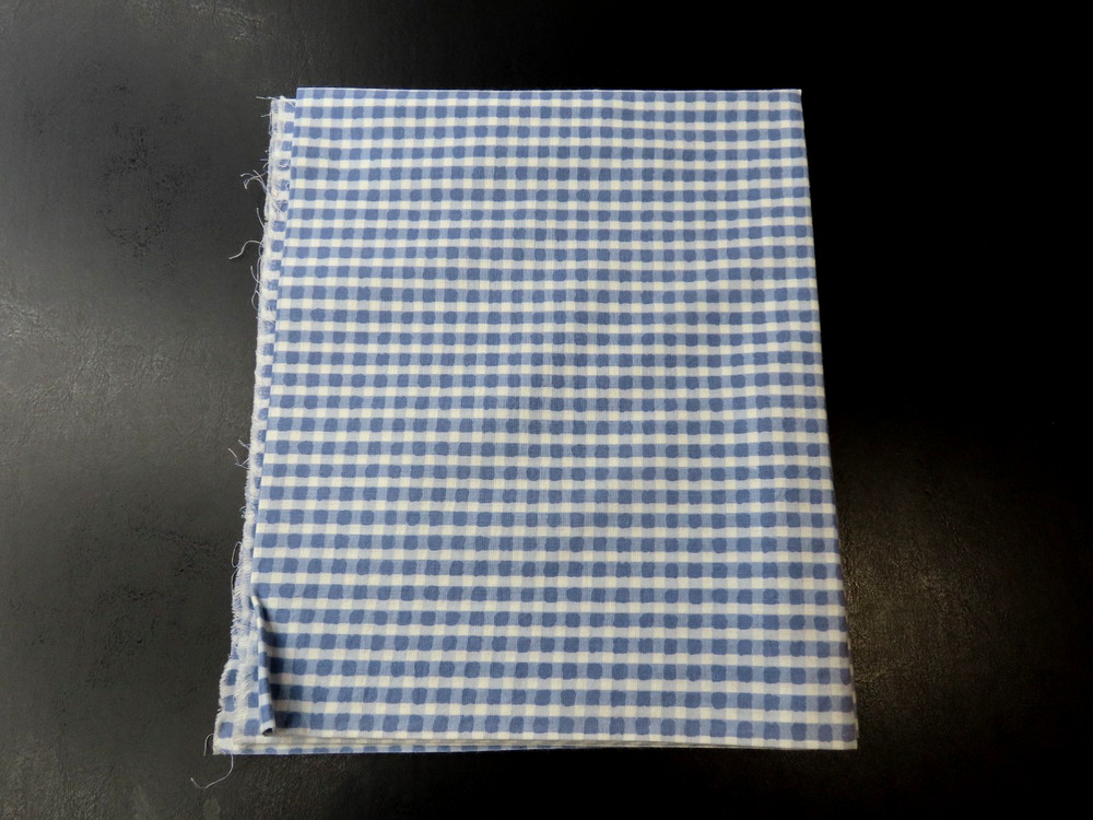 Unknown Mfg Blue Check Plaid Pattern 36″x44″ Fabric
