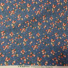 Vtg Allover Floral Print Fabric With Birds Cranston VIP Print Pink Tan Blue BTY