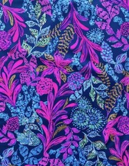 ~ Lilly Pulitzer Fabric – Cotton Poplin” Pink Gold Blue” 18”x28” # 148