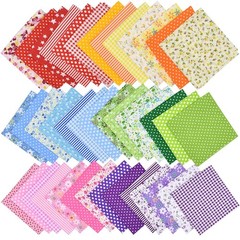 42Pcs 10″x10″ Quilting Cotton Fabric Squares (Red/Pink/Yellow/Green/Blue/Purple)