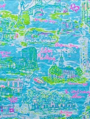 ~ Lilly Pulitzer Fabric Cotton Slub – Philadelphia 18”x 30 # 160