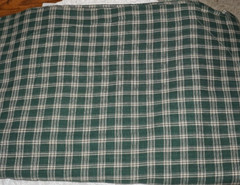 1yd x 42″, Unbranded, “Green & Ecru Plaid”, Cotton Sewing Fabric