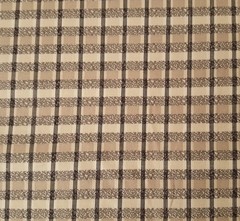 Vintage Onyx BTY Faye Burgos Marcus Brothers Taupe Beige Black Gray Ecru Plaid