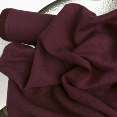 Organic Cotton Fabric Burgundy Red By The Yard Soft Hand Dyed Sewing Material 58