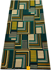 Polyester High Quality Design – Forest Green Gold Black Yellow Cream Beige