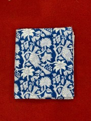 Indian Handmade Print_1203 Hand-block Print Floral 100% Cotton Fabric 3 Yard