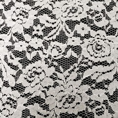 Off White Floral Lace 54″ By The Yard Bridal Overlay Fabric