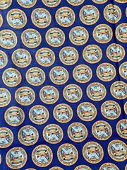 United States Blue US Military Army Medallion Seal Fabric 4 Yards
