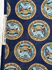 United States Blue US Military Army Medallion Seal Fabric 4 Yards