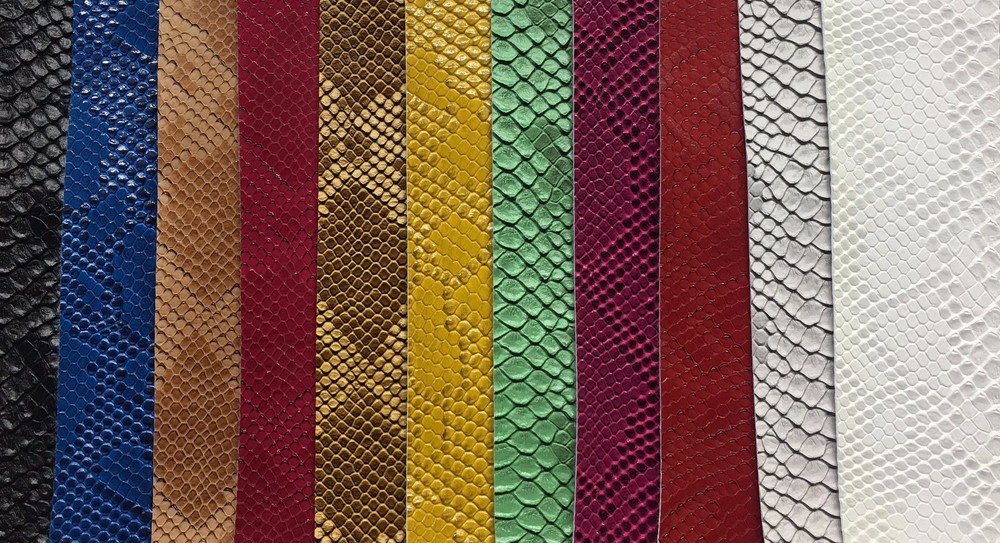 vinyl faux Fake leather Snake Viper Embossed fabric sold yard
