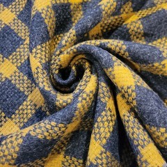 Mustard Yellow & Dark Gray Wool Check Heavy Suiting – GREAT SELVEDGE FOR TRIM!