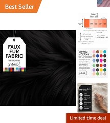 Hypoallergenic Black Faux Fur Fabric – 36″ x 60″ – Perfect for All Crafts