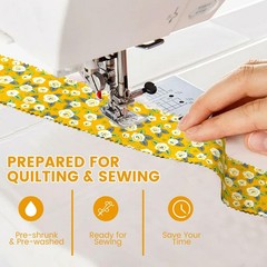 80 PCS Jelly Roll Fabric Strips Yellow Blue Floral Cotton Quilting 2.5×20 In