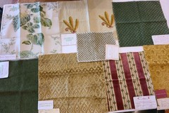 High End Designer Fabric Samples Mixed Lot Crafts Quilting Sewing Green Gold