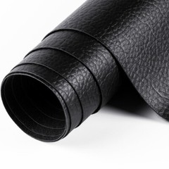Black Faux Leather Fabric By the Yard Synthetic Repholstery Marine Vinyl for DIY