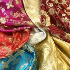 Metallic Church Cross Brocade Fabric 60