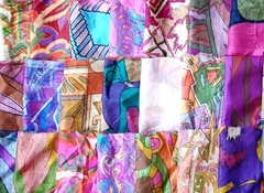 10 qty 8″x8″ Lot Silk Vintage Sari Fabric remnants for Easter Egg Dye
