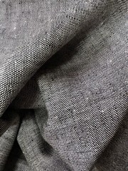 100% Linen Fabric Yarn Dyed Two-Tone Black/White Heavy Weight By the Yard