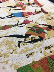 50x150cm Vintage African Village Cotton Linen Fabric DIY Craft Sewing Material