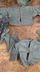 Military Fabric Lot Green Beige Camo – GI Joe Clothes Sacks Shirts Pants DIY
