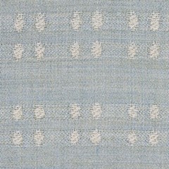 Schumacher Dotted Stripe Uphol Fabric- Bolsa Indoor Outdoor / Sky 2.30 yds 76345