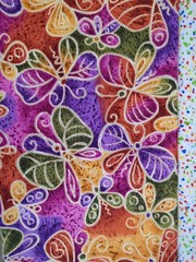 Lot of Fabric, butterfly, sun and moon, dots, multicolor, 7oz