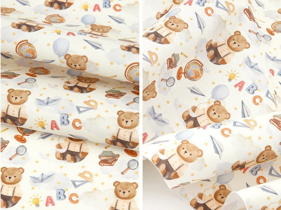 Amusing Teddy bear Patterned Fabric made in Korea by the Half Yard