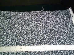 WASHED & IRONED White Floral on Dark Blue Fat Quarter 18″ X 22 ” Cotton Fabric