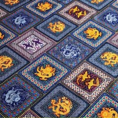 Korean Traditional Dragon Phoenix Bandana Patterned Fabric made in Korea BTHY