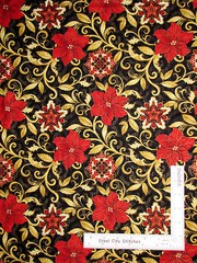 Christmas Poinsettia Gold Cotton Fabric Timeless Treasures CM4982 By The Yard