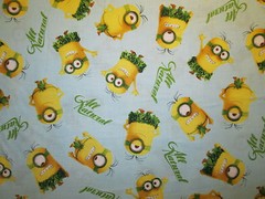 MINIONS ALL NATURAL BEACH MASK MINION DESPICIBLE ME BLUE COTTON FABRIC FQ