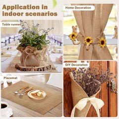 12″ x 10 yd Burlap Table Runners, Jute Burlap Runner for Table, Fabric Roll w…
