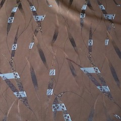Vtg Luxury Home Decor Fabric Botanical Leaves, Brown, Copper, Red, Spain 5 yds