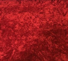 Dark Red VELVET UPHOLSTERY CRUSHED FLOCKING / CURTAIN FABRIC 58″ BY THE YARD