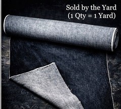13oz Japanese Indigo Denim Fabric by the Yard, Okayama Selvedge Raw Unsanforized