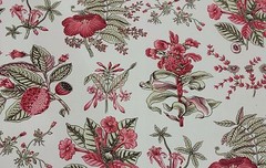 P KAUFMANN AVIGNON DOCUMENT FLORAL PINK FIRE RETARDANT FABRIC BY THE YARD