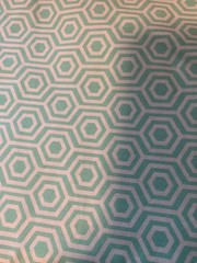 Cotton Fabric, teal hexagon geometric, 9″ x 21″, washable, scrap