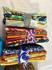 Lot of Batik Cotton Fabric Bundles Precut Squares & Yard Pieces Quilt Craft JoAn