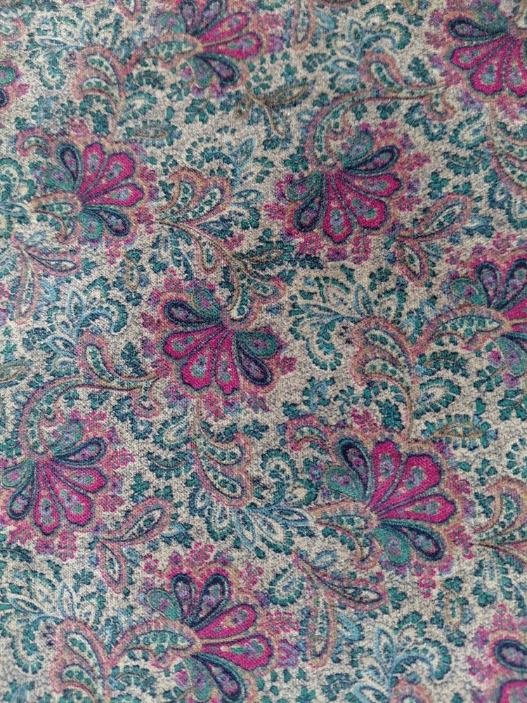 New 2 1/2 yards of cut corduroy 42″ wide paisley medium-sized maroon flowers