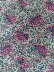 New 2 1/2 yards of cut corduroy 42″ wide paisley medium-sized maroon flowers