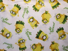 MINIONS ALL NATURAL BEACH MASK MINION DESPICIBLE ME BLUE COTTON FABRIC FQ
