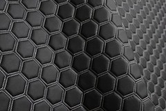 Hexagon Quilted Vinyl Grain Faux Leather Car Upholstery Fabric | 2″-5cm Stitched