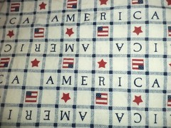 Patriotic Cotton Fabric America Red White Blue 1 3/8 Yard