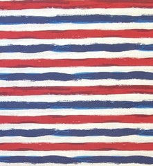 Red White & Blue Stripe Fabric, Patriotic, 4th of July, REMNANT: 18″ by 40″