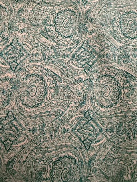 Green and Cream Paisley fabric 1.75 yards high quality cotton