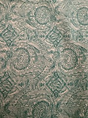 Green and Cream Paisley fabric 1.75 yards high quality cotton