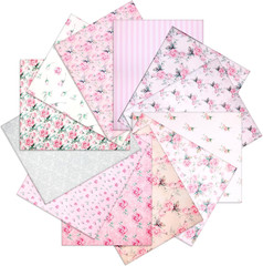 12pcs Pink Rose Cotton Fabric Bundle 18×22 Inch Quilting Fat Quarters DIY Crafts